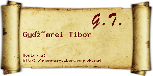 Gyömrei Tibor névjegykártya